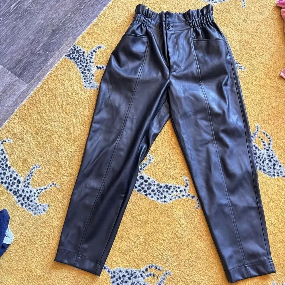 Madewell Faux Leather Paper bag Pants size 2